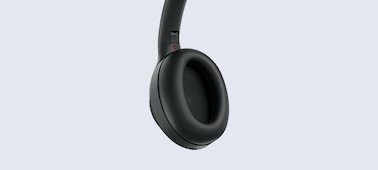    Closeup of an earcup of the Sony WH-1000XM3